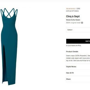 Cinq à Sept Green Echo Gown